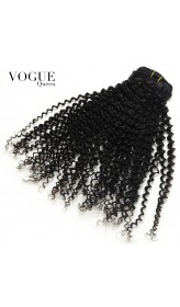 Clip In Human Hair Extensions Kinky Curly 100% Human Brazilian Hair Natural Black Hair
